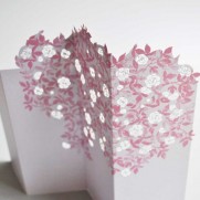 Porigami Grußkarte Rose pink